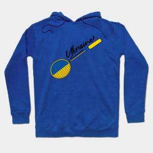 Ukraine Flag of Badminton Racquet Support (Ukraine) Badminton Pride Flag Hoodie